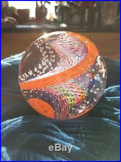 2007 JAMES ALLOWAY Paperweight, Rainbow Twist withCntrl Bubbles, Signed/Dated/#