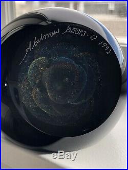 4 Signed Abelman Planet Art Glass Paperweight