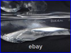 5 MATS JONASSON Sweden Cat Kitten Paperweights Etched Crystal Glass up to 7