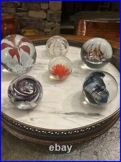 (6) Beautiful European & Designer Vintage Glass Paperweights