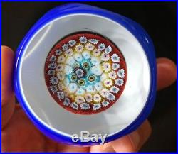 A Beautiful Vintage Murano Glass Multifaceted Paperweight With Millefiori