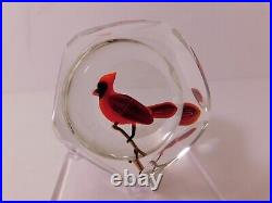 A Fabulous Handmade & Signed Rick Ayotte 78 RED CARDINAL Art Glass Paperweight