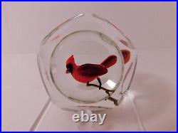 A Fabulous Handmade & Signed Rick Ayotte 78 RED CARDINAL Art Glass Paperweight