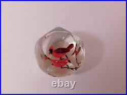 A Fabulous Handmade & Signed Rick Ayotte 78 RED CARDINAL Art Glass Paperweight