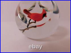 A Fabulous Handmade & Signed Rick Ayotte 78 RED CARDINAL Art Glass Paperweight