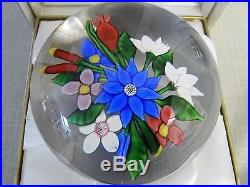 A Superb Boxed French Saint Louis Floral Bouquet 1981 Glass Paperweight