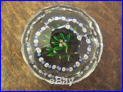 ANTIQUE 19thC FRENCH CLICHY FACET CUT MILLIFIORI & FLOWER GLASS PAPERWEIGHT