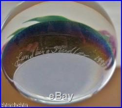 AWE INSPIRING Iridescent LUNDBERG Glass PAPERWEIGHT Signed DICHROIC 1990 Purple
