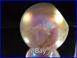 Americain Glass Eye Studio Iridescent Paperweight Signed Ges97