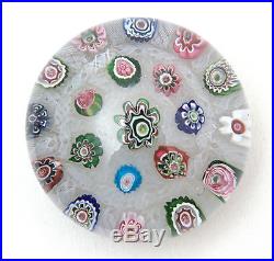 Antique 19th. C French Clichy Large Millefiori Chequer Glass Paperweight c. 1850