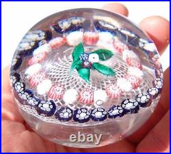 Antique 19th c. NEW ENGLAND Millefiori NOSEGAY Flowers Art Glass PAPERWEIGHT