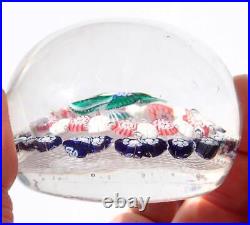 Antique 19th c. NEW ENGLAND Millefiori NOSEGAY Flowers Art Glass PAPERWEIGHT