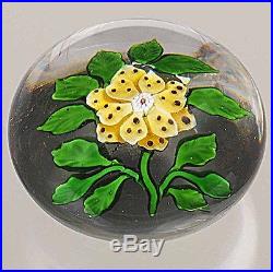 Antique BACCARAT YellowithBrown Wheat Flower