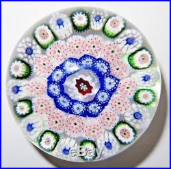 Antique Baccarat 3 Row Concentric Millefiori Paperweight