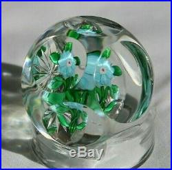 Antique Baccarat Blue Clematis Paperweight