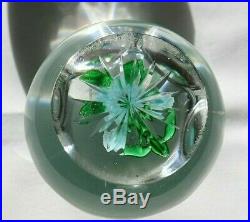 Antique Baccarat Blue Clematis Paperweight