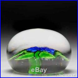 Antique Baccarat blue clematis miniature glass paperweight
