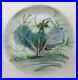 Antique-Chinese-Painted-White-Ground-Art-Glass-Paperweight-Cricket-Foliage-Vtg-01-hv