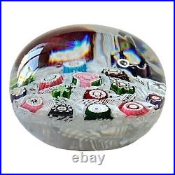 Antique Clichy Millefiori Handblown Large Glass Paperweight Made in France 1845