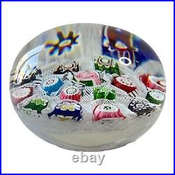 Antique Clichy Millefiori Handblown Large Glass Paperweight Made in France 1845