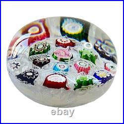 Antique Clichy Millefiori Handblown Large Glass Paperweight Made in France 1845