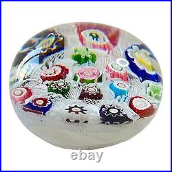 Antique Clichy Millefiori Handblown Large Glass Paperweight Made in France 1845