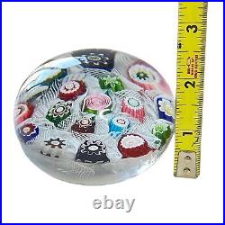 Antique Clichy Millefiori Handblown Large Glass Paperweight Made in France 1845