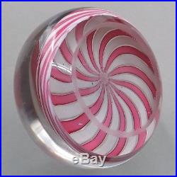 Antique Clichy Paperweight Pink/white Swirl