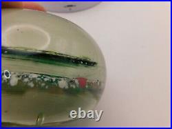 Antique Gillinder Art Glass Paperweight My Dear Sister Gertrude Scrambled Ground