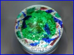 Antique Gillinder Art Glass Paperweight My Dear Sister Gertrude Scrambled Ground