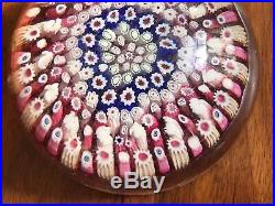 Antique Glass Paperweight MANY RABBIT CANES Millefiori LARGE Paperweight