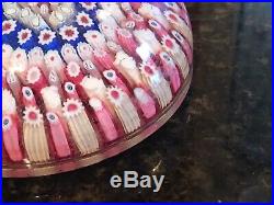 Antique Glass Paperweight MANY RABBIT CANES Millefiori LARGE Paperweight