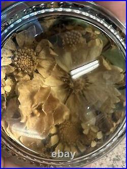 Antique Paper Weight With Flower Arrangement In Dome OOAK