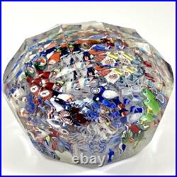 Antique St. Louis Scrambled Faceted Paperweight