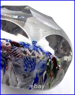 Antique St. Louis Scrambled Faceted Paperweight