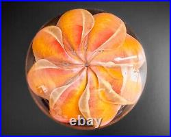 April Wagner 4.3 Large Epiphany Studios Sea Urchin Orange Art Glass Paperweight