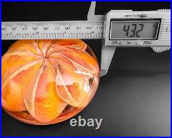 April Wagner 4.3 Large Epiphany Studios Sea Urchin Orange Art Glass Paperweight