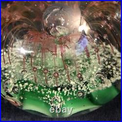 Art Glass Aquarium Paperweight Bubble Orb Controlled Bubbles Multi Color 4.5