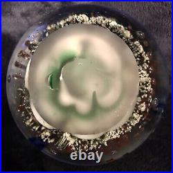 Art Glass Aquarium Paperweight Bubble Orb Controlled Bubbles Multi Color 4.5