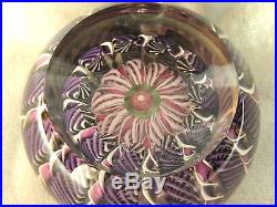 Art Glass BILL BURCHFIELD LTD ED Paperweight Cape Cod Latticino Ribbons