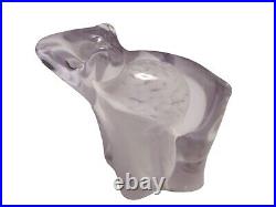 Art Glass Polar Bear Sculptures Set Signed Studio Dated 2003 & 2007