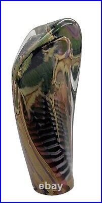 Art Glass Sally Rogers Free Form Sculpture Signed Dated Paperweight