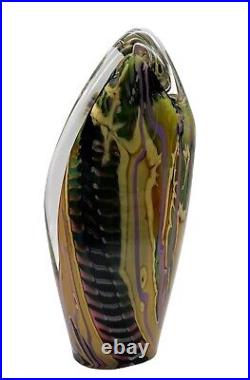 Art Glass Sally Rogers Free Form Sculpture Signed Dated Paperweight