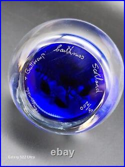 Artist Signed Caithness Periwinkle & Buttercup Art Glass Paperweight Ltd 8/200