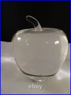 Authentic Steuben Glass Classic Temptation Crystal Apple Paperweight. NO CHIPS