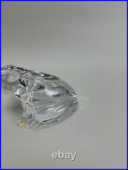 BACCARAT FRANCE Crystal Clear FROG figural paperweight