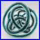 BLUE-Clear-Art-Glass-PAPERWEIGHT-figurine-Infinity-Rope-Twisted-Knot-6x5-01-xe