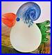 BOROWSKI-Art-Glass-CHICK-BIRD-Figurine-PAPERWEIGHT-Signed-Green-Blue-Orange-EUC-01-tvur
