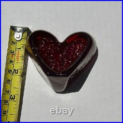 BRAND NEW RED FLOWING HEART Signed Fire and Light Recycled Art Glass