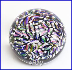 Baccarat Art Glass Multi-colored Candy Paperweight Beautiful Swirls & Twists